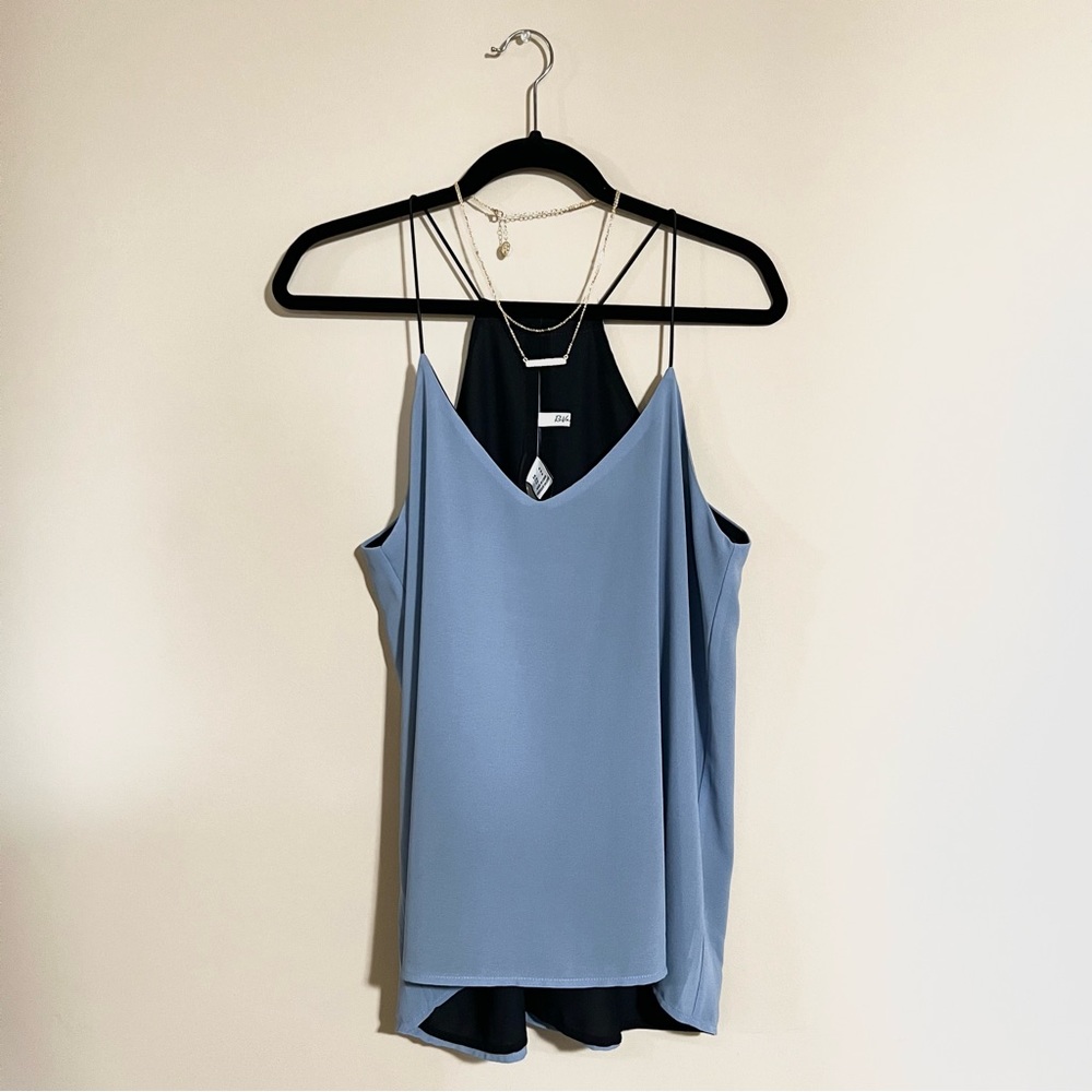 NWT Spaghetti Strap Reversible Top in Blue and Black